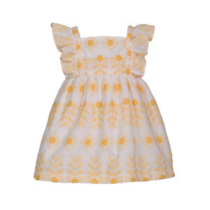 Bonnie Jean Baby Girl Embroidered Flutter Dress Yellow Size 6-9M 5287